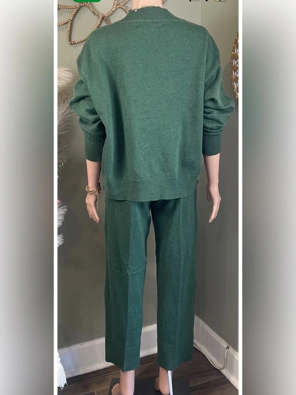 Free People Free-est Solar Sweater Set Cardigan/Pants Green XS